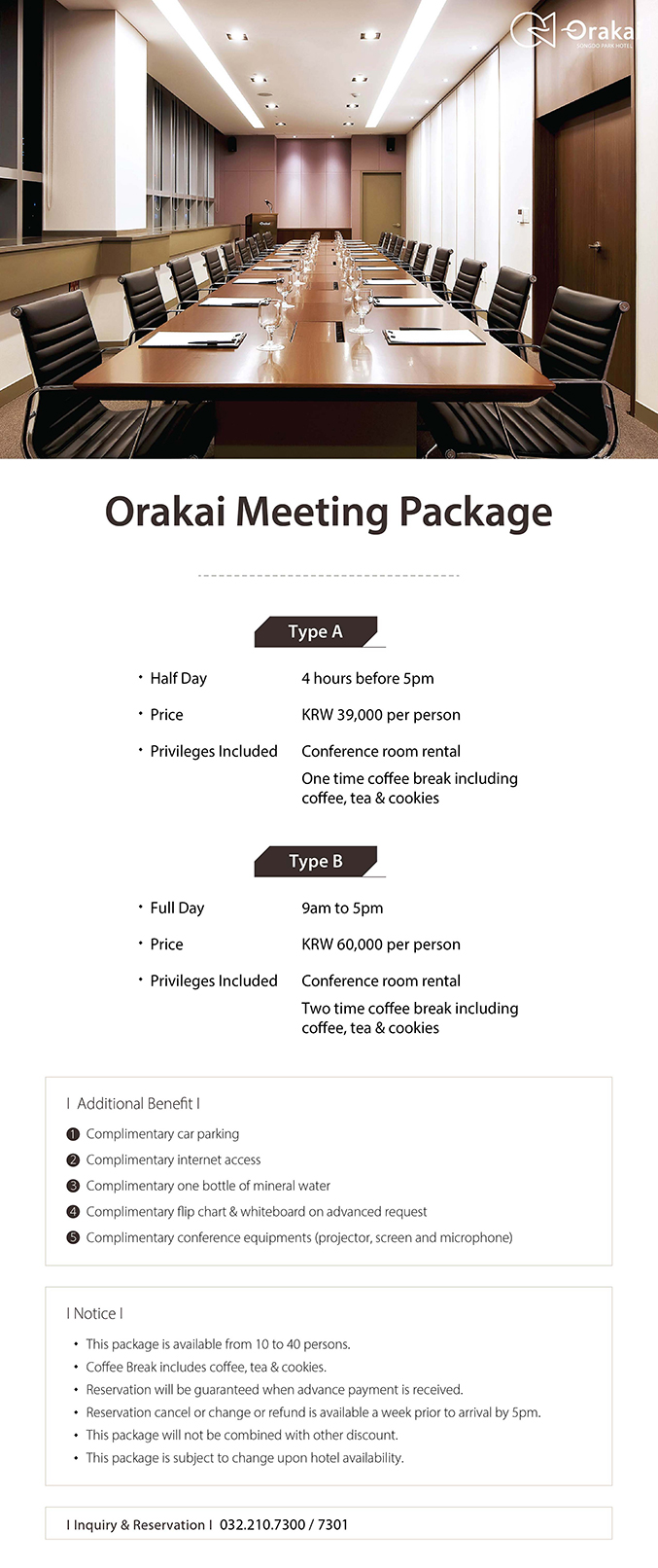 Orakai Meeting Package